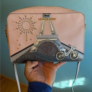 Michael Kors Pink and Silver Crossbody Bag